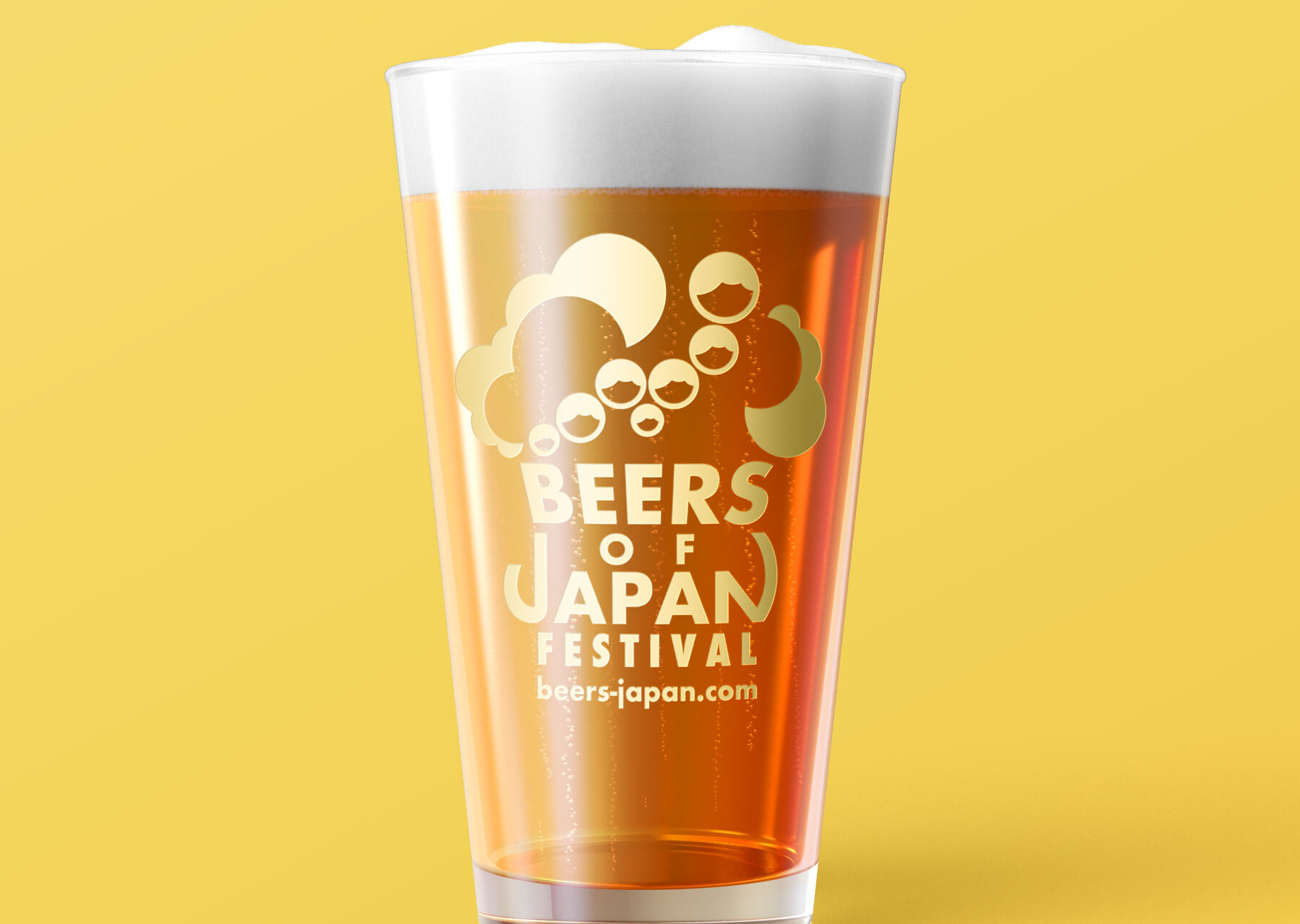 ビアーズオブジャパンフェスティバルのオリジナルグラスに注がれたクラフトビール